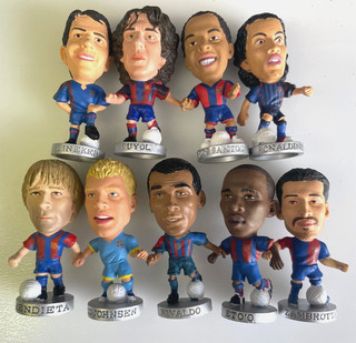 9 x CORINTHIAN PROSTARS BARCELONA SILVER BASE JOB LOT (XX) inc Ronaldinho Puyol