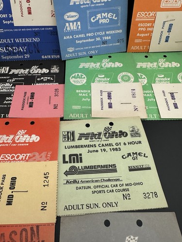VINTAGE 1980’s Mid Ohio Racing Ticket Stubs Cart Iroc Camel AMA Misc - Picture 6 of 8