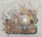 Fab Vintage 70s-80s Retro 14 Silver & White Shatterproof Bauble Decorations