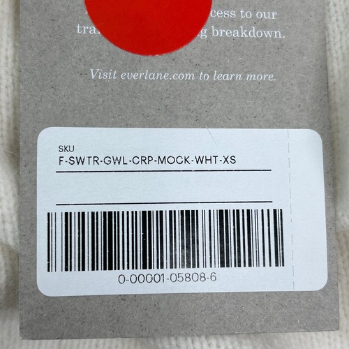 Everlane The Good Merino Wool Mock Neck Sweater Bone Damen XS Neu mit Etikett MÄNGEL - Bild 12 von 16