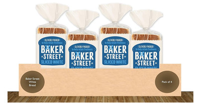 Baker Street Weißbrot 4 x 550g clever verpackt für lange Lebensdauer vorgeschnitten