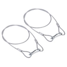 2Set 4mmx100cm/2ft Safety Steel Cable Luggage Lock Security Wire Rope with Hook