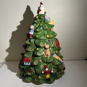 スポード　クリスマスツリー クッキージャー ② Spode Christmas Tree Cookie Jar | Neiman Marcus