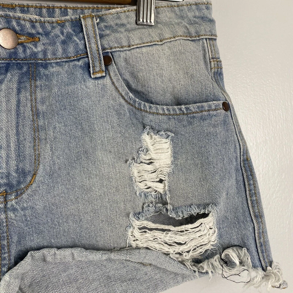 Pantalones Cortos de Jean BP Nordstrom Denim Distressed Corte Azul Lavado Claro Talla 28 Foto 4 de 4