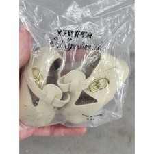 Kemper Doll Supplies Cream Faux Leather T-Strap Mary Jane Doll Shoes 214-3 Pair