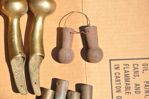 LOT of Vintage Horse Harness Hanes HANDLES / TIPS Steampunk Cane Walking Stick - Picture 15 of 21