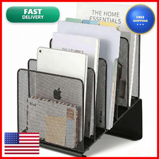 Leketree File Organizer For Desk File Folder Organizer 5-Section Vertical Rack