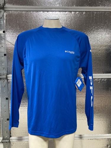 Columbia PFG Shirt - Mens Small - Blue - Long Sleeve - Omni-Wick - Fishing - NWT - Picture 1 of 9