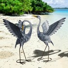 24-27 Inch Standing Crane Garden Sculptures & Statues, Crane Metal Yard Art f.