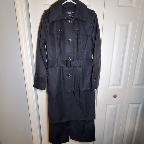 London Fog Women's Maxi Trench Coat Black Small Jacket Regular price $280 - Picture 7 of 7