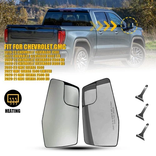 Pair Mirror Glass Heated GM1324159 for 2020-2021 Chevrolet Silverado 2500 USA HD