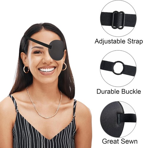 Eye Patch, 2PCS 3D Adjustable Eyepatch, Medical Patches for Black Gray ...