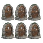 6pcs Resin Mini Door Decoration for Terrarium and Outdoor Accessories