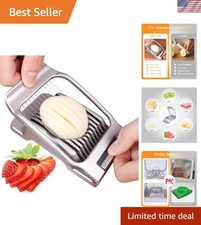 Elegant Stainless Steel Egg Cutter  Multi-Purpose Slicer for Effortless Meal...