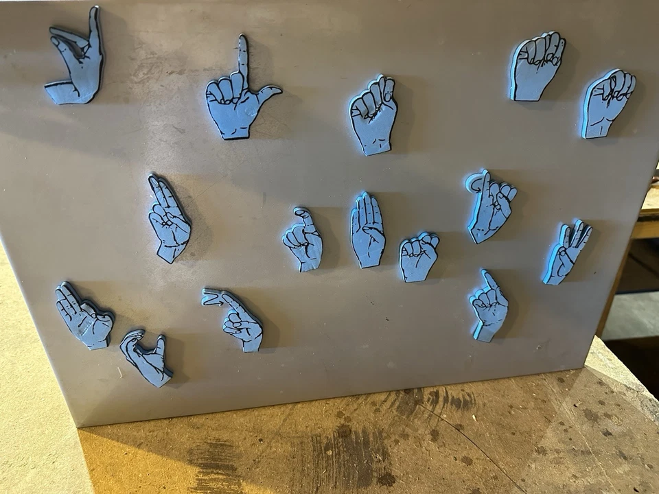 IKEA “BITS” Magnetic Board with ASL (American Sign Language) Hand Sign Magnets - Image 2 of 4