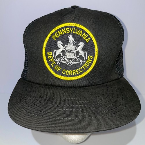 Pennsylvania Prison Guard Baseball Cap Vintage Black Made in USA - Picture 1 of 7
