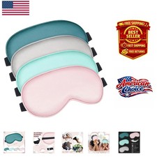 Elegant Silk Sleep Masks - 4 Soft Adjustable Eye Covers for Sleep Travel Bliss