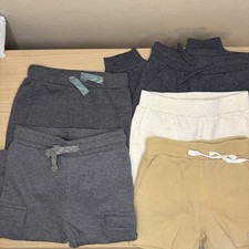 Unbranded 9-12 Mo 5 Piece Boys joggers Pants Shorts Gray/Tan/Cream