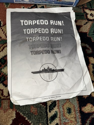 VINTAGE TORPEDO RUN SUBMARINE GAME FLOOR WARS MILTON BRADLEY NOT COMPLETE AS-IS - Picture 7 of 13