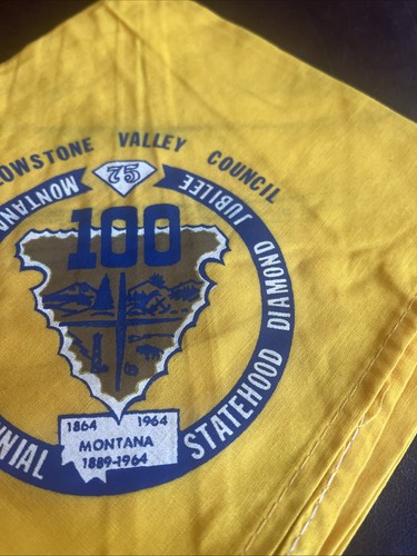 1964 BSA Pfadfinder Montana Centennial Yellowstone Rat Schal Halstuch Neu aus altem Lagerbestand - Bild 5 von 11