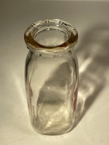 VTG Borden's Dairy Half Pint Clear Glass Milk Bottle with Elsie Cow LOGO NO LID - Picture 5 of 22