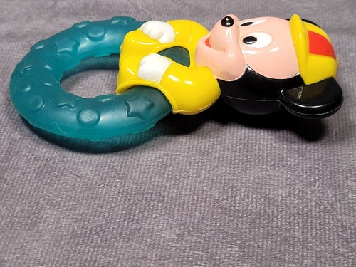 Vintage Lot Of 3 Disney Mickey Mouse Baby Toys. 2 Rattles 1 Teething Ring. - Picture 11 of 15