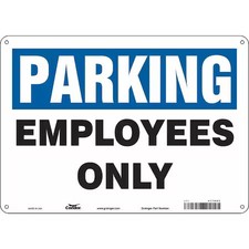CONDOR 477N02 Employee, Faculty & Staff Parking Sign, 10 in Height, 14 in