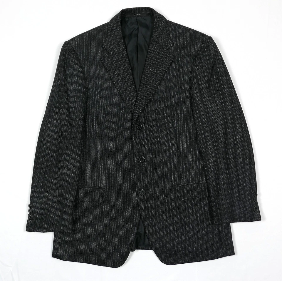 Zegna "City" Wool /Cashmere Blazer w/ Leather Trim Men's 40S Salt & Pepper Fleck - Image 2 of 4