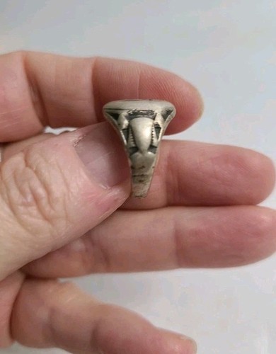 Anello Rosacroce Sphynx Argento Sterling Antico Unico Raro - Foto 5 di 6