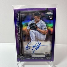 2025 Topps Chrome Seth Halvorsen Purple On-Card Autograph 100/250 RC