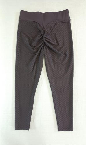 Shein Scrunch Butt Leggins XL Black Textured V Waist Cropped Ankle Yoga Pants - Picture 18 of 22