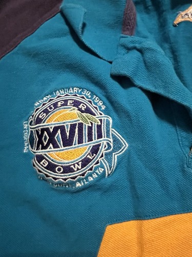 POLO SHIRT APEX ONE VINTAGE NFL FOOTBALL RETRO ATLANTA SUPER BOWL XXVIII 1994 LG - Picture 3 of 9