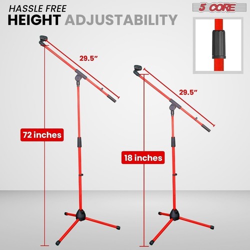 5Core Tripod Mic Stand Adjustable Heavy Duty Floor Holder Microphone Boom Arm 4x - Picture 2 of 11