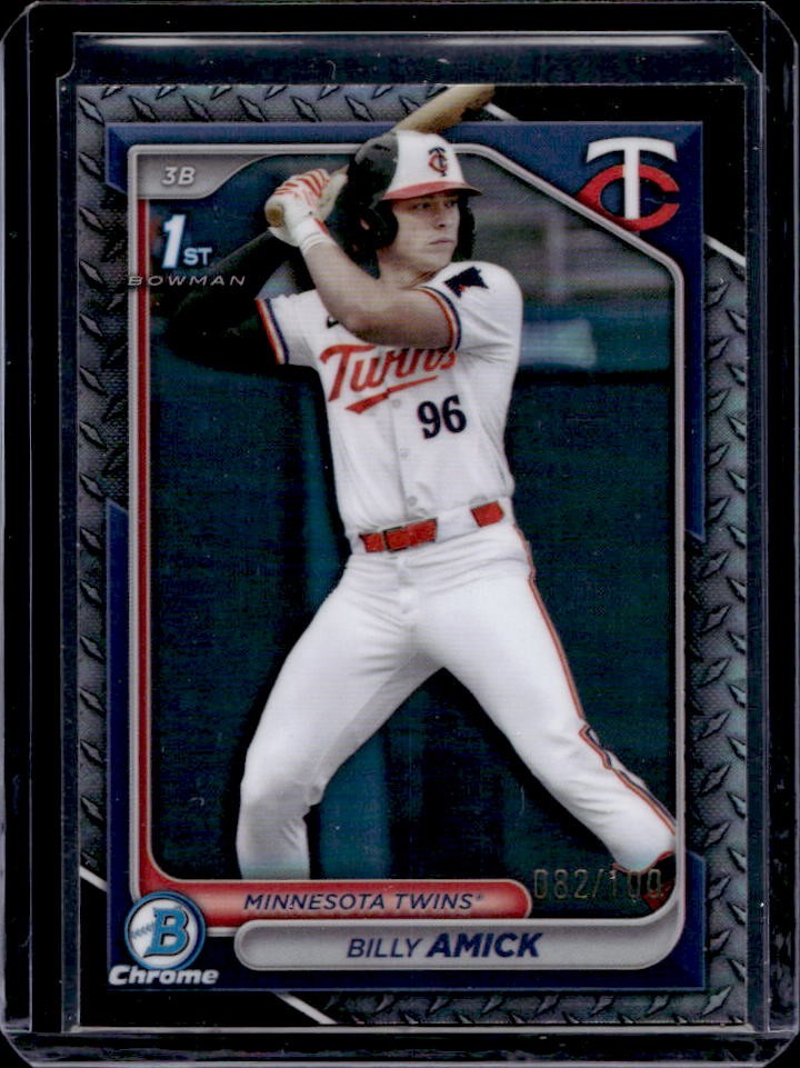 2024 Bowman Draft Billy Amick Chrome Steel Metal Refractor 1st Prospect #82/100