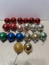 Glass Christmas Tree Ornaments 1.5" Assorted Colors Lot 20