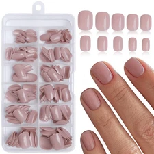 240PC Square Press on Nails Short Fake Nail, Short Press on Nails Square Dark...
