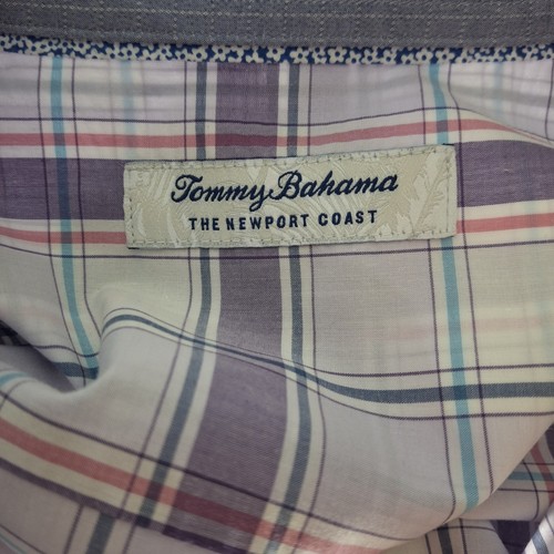 Tommy Bahama The Newport Coast Shirt Mens Large Purple Plaid Long Sleeve - Picture 6 of 8