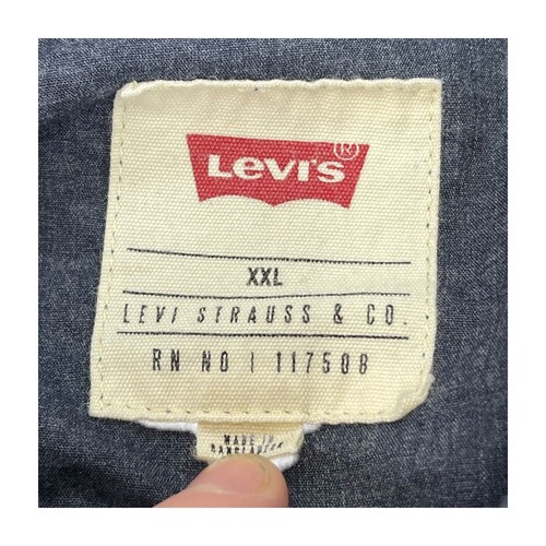 Camisa Levi's vintage para hombre 2XL azul floral algodón plisada manga larga abotonada - Imagen 3 de 7