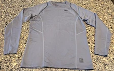 Nike Pro Hyperwarm Crew Dark Grey/Black Fitted Compression Base Layer Size M