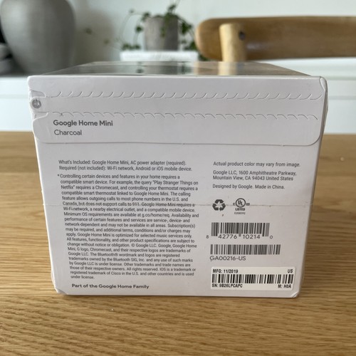 Google Home Mini First Gen - Charcoal - Brand New in Sealed Box - Picture 6 of 6