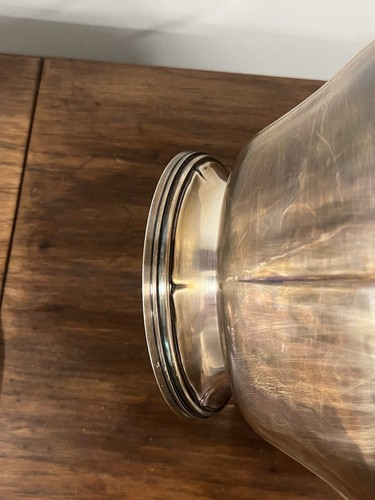 Gold Vermeil Lined Pedestal Bowl With Lid And Handles Silver Plate Wolff Brazil - Picture 24 of 24