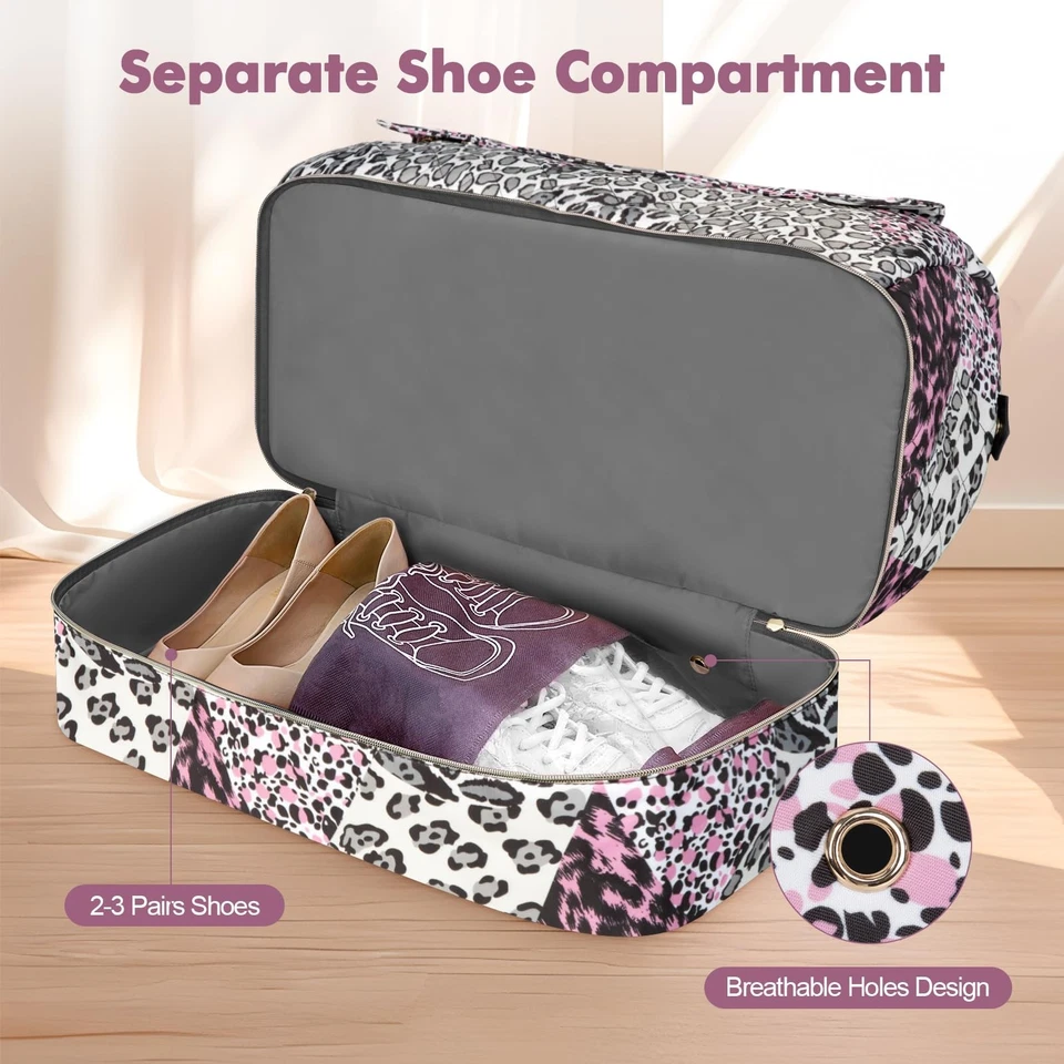 Bolso Weekender para Mujer, Bolso de Lona de Viaje Grande con Compartimento para Zapatos, Llevar... Foto 2 de 4