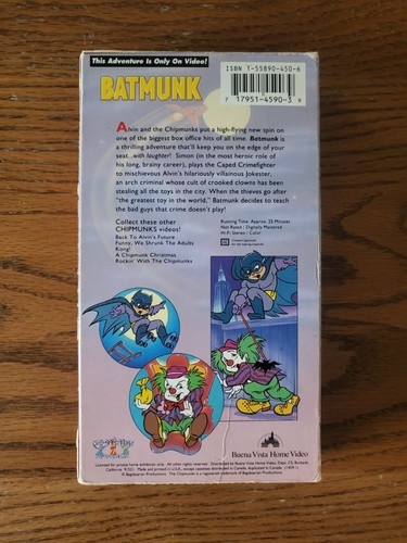 Alvin and the Chipmunks Go to the Movies - Batmunk (VHS, 1992) - Picture 3 of 6