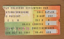 1981 ELECTRIC LIGHT ORCHESTRA ELO TIME TOUR CLEVELAND CONCERT TICKET STUB