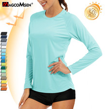 Womens Long Sleeve Shirts UV Sun Protection T-Shirts Athletic Fishing Rash Guard