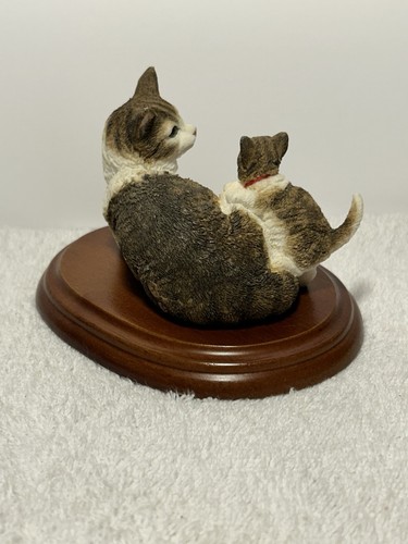 Statuina vintage collezione Stratford 00775 mamma tabby gatto e gattino - Foto 6 di 24