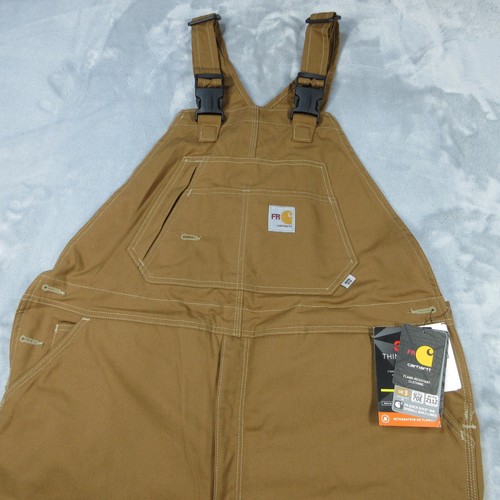 Carhartt FR Quick Duck Bib Overalls Mens 40x28 Thinsulate Quilt Lined 102691 - Picture 12 of 20