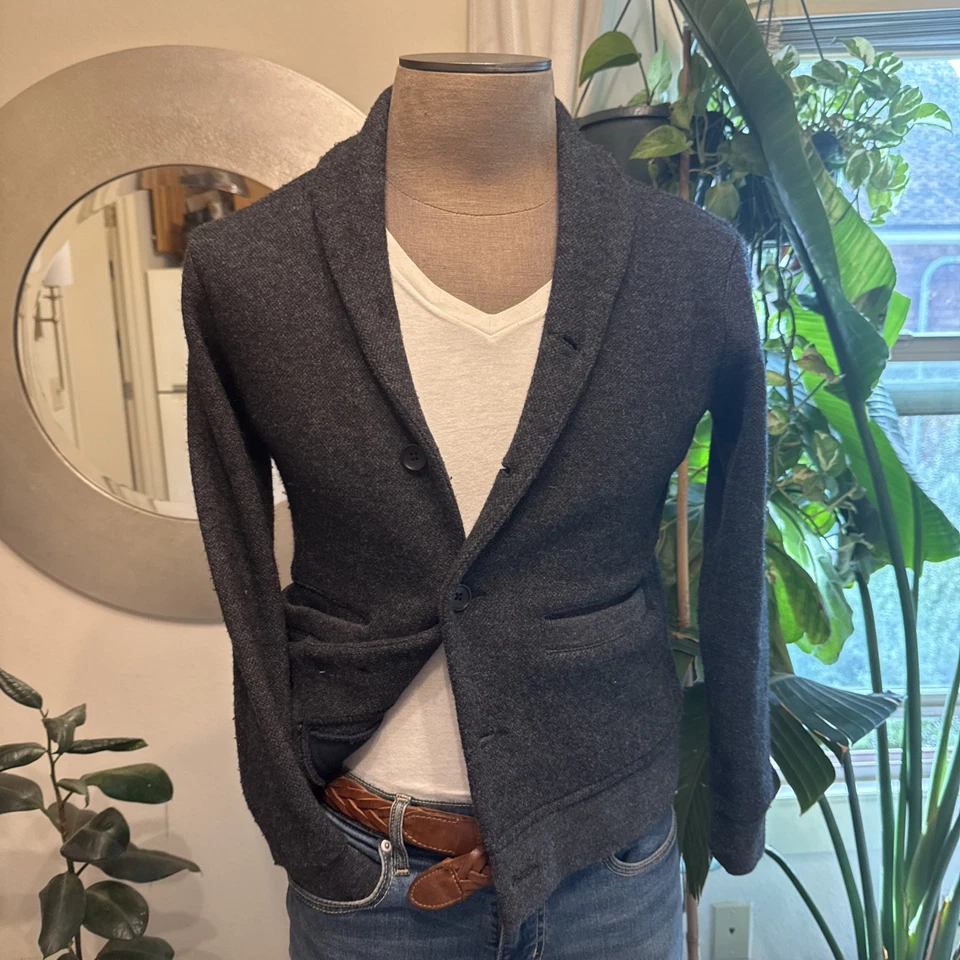 Suéter Chaqueta Chal Taylor Stitch S 36 Lana Tejida Carbón Foto 2 de 4