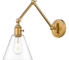 Z-Lite 348S-RB Gayson Wall Sconce, 1-Light 100 Watts, Rubbed Brass