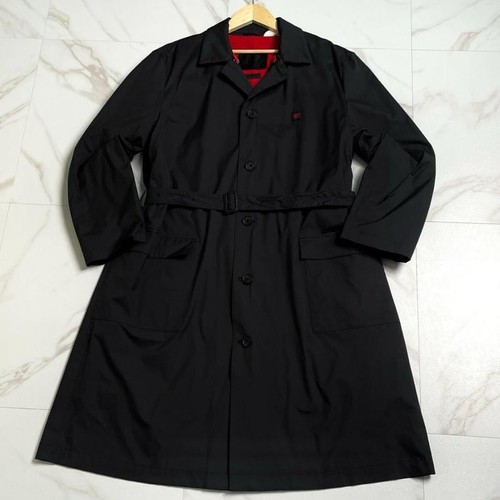 PAPAS Nyron balmacaan coat Black liner belt FROM JAPAN MENS - Picture 12 of 24